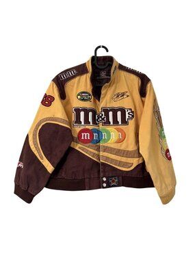 VTG Kyle Busch 38 M&M Nascar Racing Jacket Yellow Brown JH Design Small